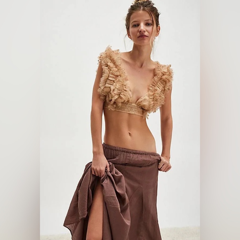 FREE PEOPLE $98 SOSHA PARTY TOP NWOT ROSE GOLD